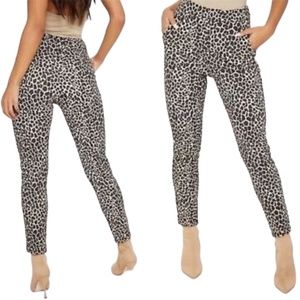 CABI Women's Pivot Spotted Jogger Leopard Pants ~ Ladies Size Medium